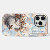 秋フローラハイランドカウズ iPhoneケース (裏面横)