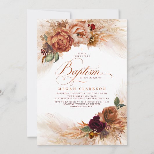秋フローラバプテスマ招待状 招待状 (正面)