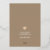 秋フローラバラ結婚式日付金ゴールドの保存 箔招待状 (裏面)