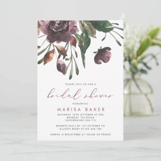 秋フローラバーストエレガントブライダルシャワー 招待状 (スタンド正面)