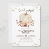 秋フローラパンプキンサンクスギビング招待状 招待状 (正面)