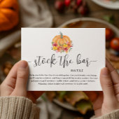 秋フローラパンプキンストックザバーブライダルシャワー エンクロージャーカード