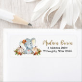 秋フローラパンプキンズキュートエレファント差出人住所 ラベル (インサイチュ)