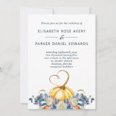 秋フローラパンプキンハート結婚式招待状 招待状 (正面)