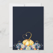 秋フローラパンプキンハート結婚式招待状 招待状 (裏面)