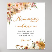 秋フローラパンプキンブライダルシャワーミモサバー ポスター (正面)