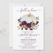 秋フローラパンプキンボホブライダルシャワー秋 招待状 (正面)