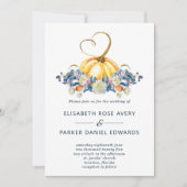 秋フローラパンプキ結婚ン 招待状 (正面)