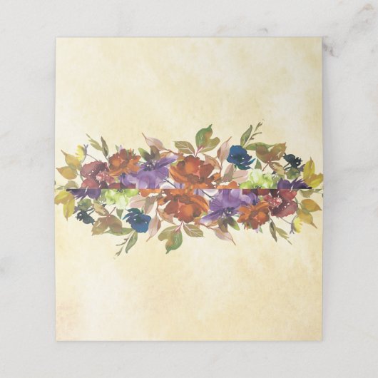 秋フローラパープルバーンオレンジイエロー座席表 プレイスカード (外部開封)