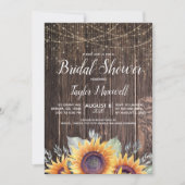 秋フローラヒマワリラサキ材ブライダルシャワー 招待状 (正面)