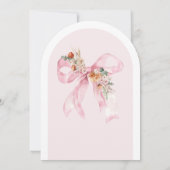 秋フローラピンクボウベビーイン開花ベビーシャワー 招待状 (裏面)