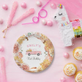 秋フローラピンクリトルカボキンガール誕生日 ペーパープレート (パーティー)