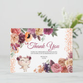 秋フローラフクロウサンキューカード サンキューカード (スタンド正面)