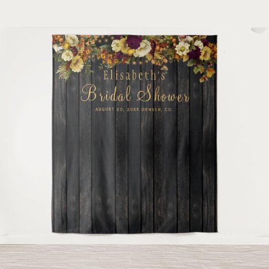 秋フローラブライダルシャワーの背景 タペストリー (正面)