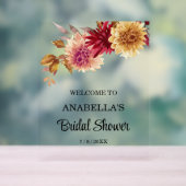 秋フローラブライダルシャワーウェルカムボード アクリルサイン (ニュートラル)