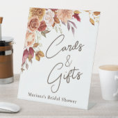 秋フローラブライダルシャワーカードとギフト 台座サイン (インサイチュ)