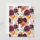 秋フローラブライダルシャワーブルゴーニュ金ゴールド招待状 (裏面)