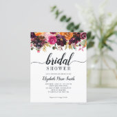 秋フローラブライダルシャワーブルゴーニュ金ゴールド招待状 (スタンド正面)