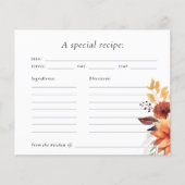 秋フローラブライダルシャワーレシピカード (正面)