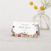 秋フローラブライダルシャワー折り畳み座席表 プレイスカード (裏面)