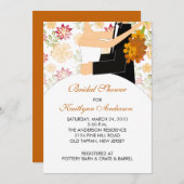 秋フローラブライダルシャワー招待 招待状 (正面/裏面)
