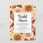 秋フローラブライダルシャワー招待 招待状 (正面/裏面)