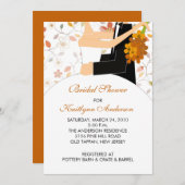 秋フローラブライダルシャワー招待 招待状 (正面/裏面)