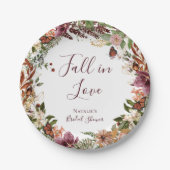 秋フローラブライダルシャワー紙プレート ペーパープレート (正面)