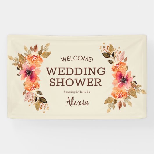 秋フローラブライダルシャワー背景 横断幕 (横)