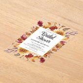 秋フローラブライダルシャワー アクリル招待状 (レイダウン)