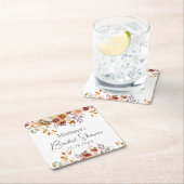 秋フローラブライダルシャワー スクエアペーパーコースター (インサイチュ)