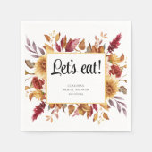 秋フローラブライダルシャワー スタンダードカクテルナプキン (正面)