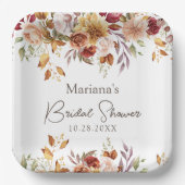 秋フローラブライダルシャワー ペーパープレート (正面)