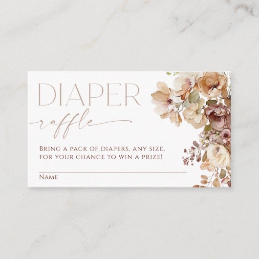 秋フローラブラウンベージュボホオムツラッフル エンクロージャーカード (正面)