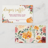 秋フローラブルゴーニュかぼちゃおむつラッフルカード エンクロージャーカード (正面/裏面)