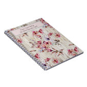 秋フローラブルゴーニュ水の色の花素朴 ノートブック (右側)