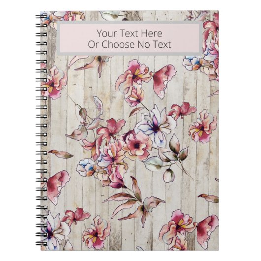 秋フローラブルゴーニュ水の色の花素朴 ノートブック (正面)