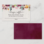 秋フローラブルゴーニュ水色おむつラッフルカード エンクロージャーカード (正面/裏面)