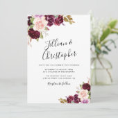 秋フローラブルゴーニュ結婚式招待状 招待状 (スタンド正面)