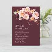 秋フローラブルゴーニュ結婚式招待状 招待状 (スタンド正面)