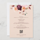 秋フローラブルゴーニュ結婚式招待状 招待状 (裏面)