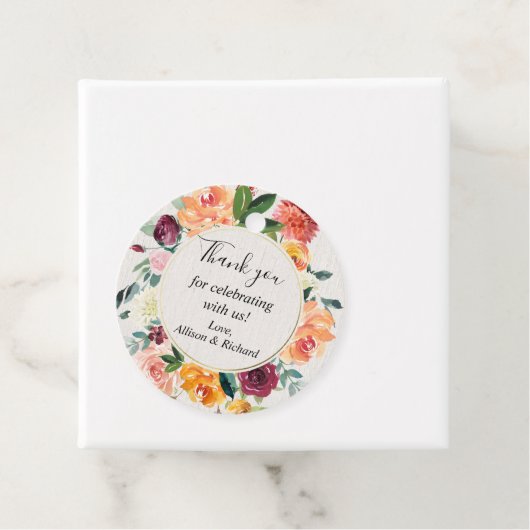 秋フローラブルゴーニュ赤面ピンク水色 フェイバータグ (インサイチュ)