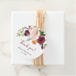 秋フローラブルゴーニュ赤面ピンク秋メッセージカード フェイバータグ