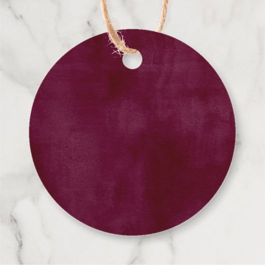 秋フローラブルゴーニュ赤面ピンク秋メッセージカード フェイバータグ (裏面)