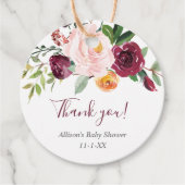 秋フローラブルゴーニュ赤面ピンク秋メッセージカード フェイバータグ (正面)