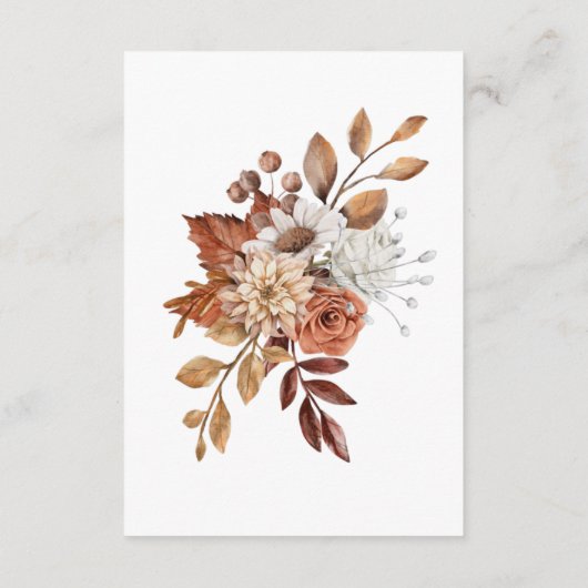 秋フローラブーケエンクロージャRSVPカード 出欠カード (裏面)