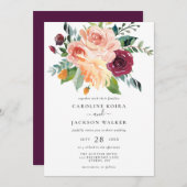 秋フローラブーケオータム結婚式招待状 招待状 (正面/裏面)