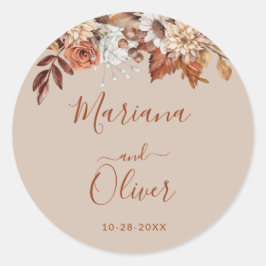 秋フローラブーケタウペ封筒用シール ラウンドシール