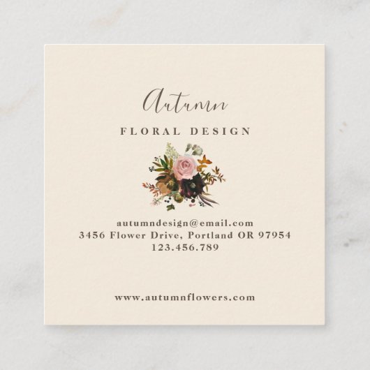 秋フローラブーケデザインスクエア名刺 スクエア名刺 (裏面)