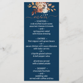 秋フローラブーケネイビー結婚ブルーのメニュー メニュー